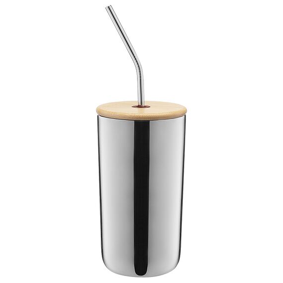 Термостакан стальной с трубочкой, 520 мл, сливовый, Smart Solutions