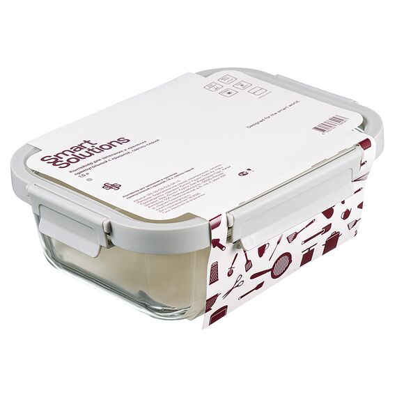 Контейнер для запекания и хранения прямоугольный с крышкой, 1,5 л, светло-серый, Smart Solutions, изображение 8