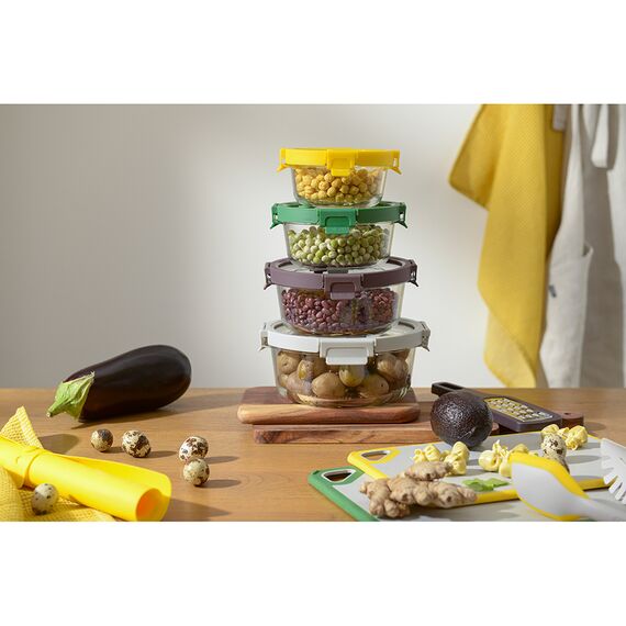 Контейнер для запекания и хранения круглый с крышкой, 950 мл, темно-сливовый, Smart Solutions, изображение 2