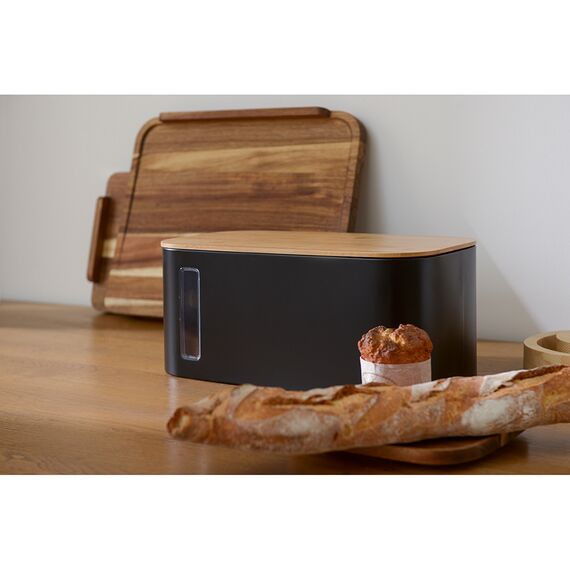 Хлебница Kaffi, 39,7х23х17,6 см, матовая черная, Smart Solutions, изображение 2