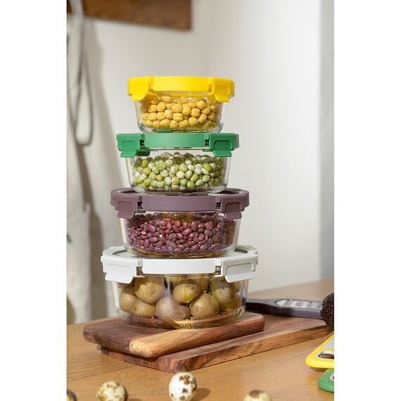 Контейнер для запекания и хранения круглый с крышкой, 400 мл, желтый, Smart Solutions, изображение 2