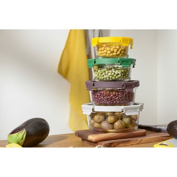 Контейнер для запекания и хранения круглый с крышкой, 950 мл, темно-сливовый, Smart Solutions, изображение 4