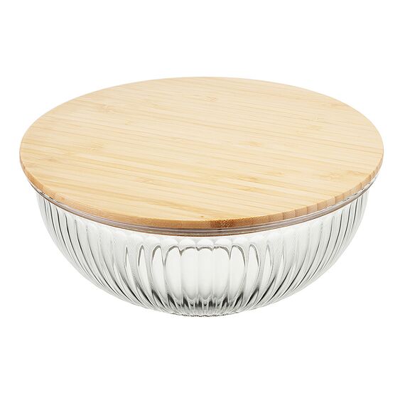 Чаша стеклянная с бамбуковой крышкой, 2 л, Smart Solutions