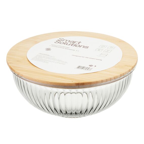 Чаша стеклянная с бамбуковой крышкой, 2 л, Smart Solutions, изображение 9