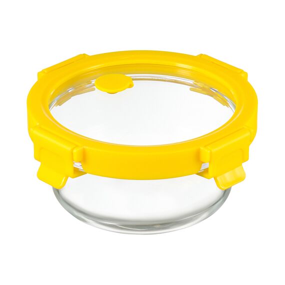 Контейнер для запекания и хранения круглый с крышкой, 400 мл, желтый, Smart Solutions