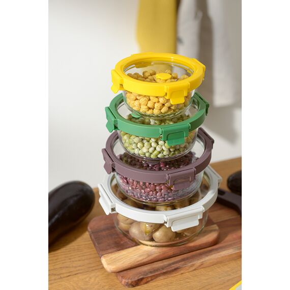 Контейнер для запекания и хранения круглый с крышкой, 400 мл, желтый, Smart Solutions, изображение 3