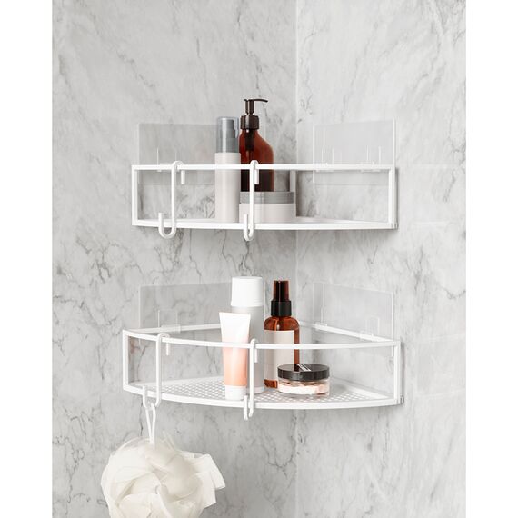 Набор из 2-х угловых полок для ванной Cubiko, белые, Umbra, изображение 2