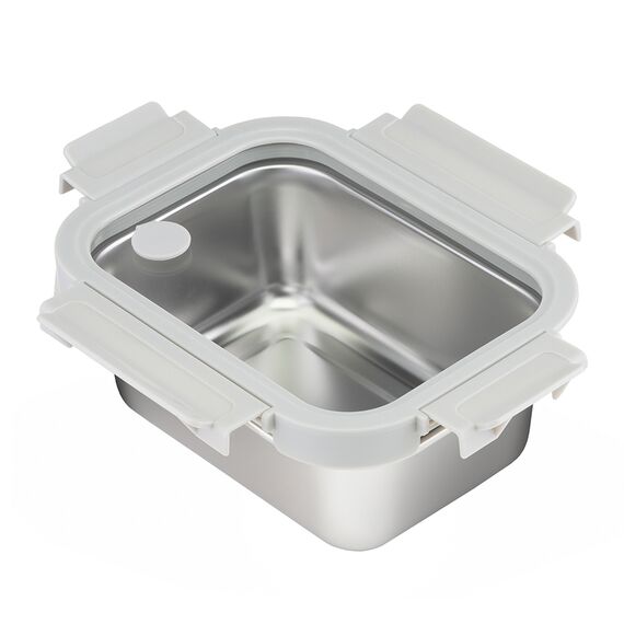 Ланч-бокс стальной со стеклянной крышкой, 800 мл, серый, Smart Solutions, изображение 2