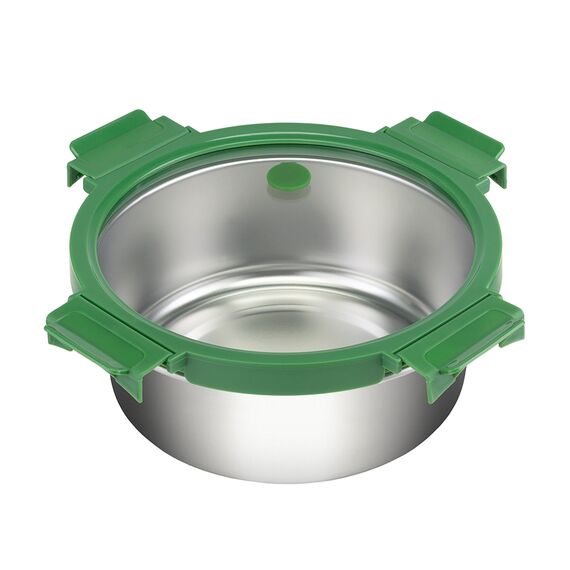 Ланч-бокс стальной со стеклянной крышкой, 1,5 л, зеленый, Smart Solutions, изображение 2