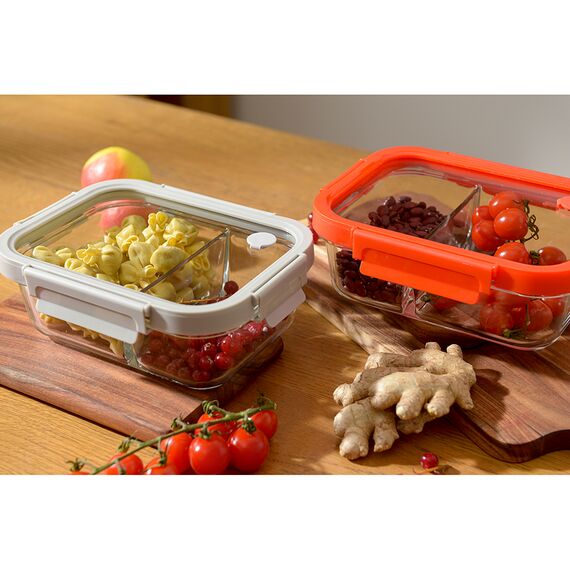 Контейнер для запекания и хранения прямоугольный с разделителями, 1 л, светло-серый, Smart Solutions, изображение 3