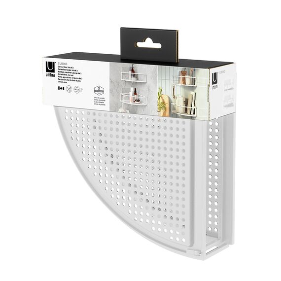 Набор из 2-х угловых полок для ванной Cubiko, белые, Umbra, изображение 8
