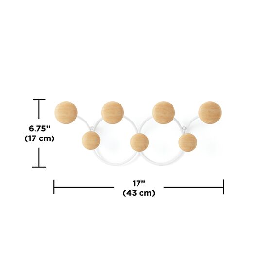Вешалка для одежды настенная Dotsy, белая/натуральное дерево, Umbra, изображение 2