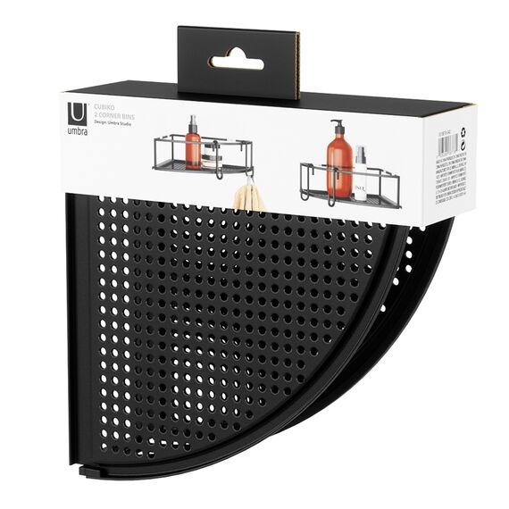 Набор из 2-х угловых полок для ванной Cubiko, черные, Umbra, изображение 10