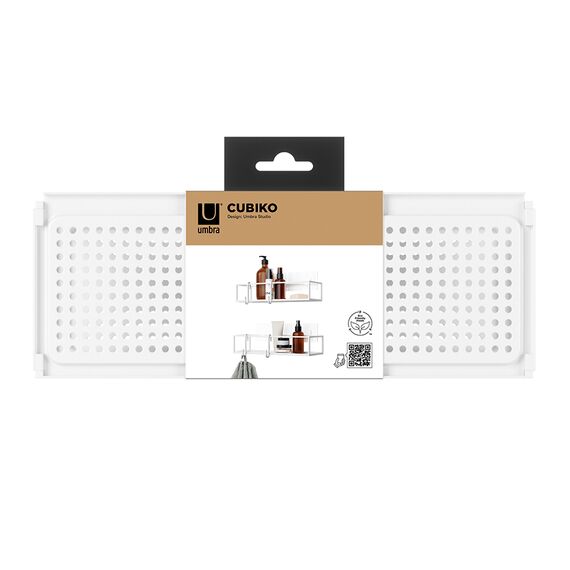 Набор из 2-х полок для ванной Cubiko, белые, Umbra, изображение 2