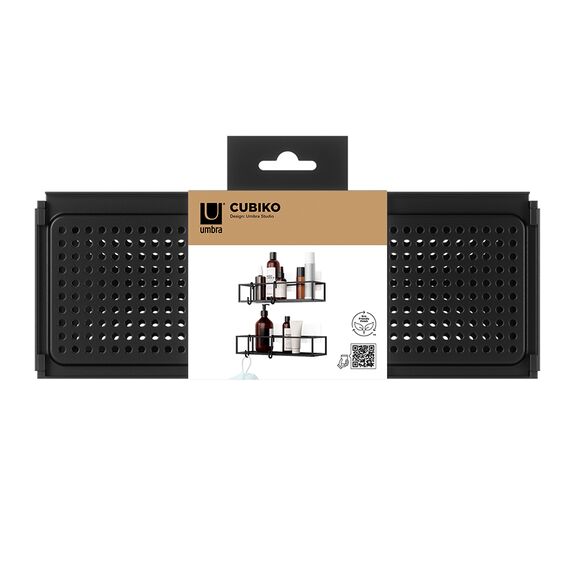 Набор из 2-х полок для ванной Cubiko, черные, Umbra, изображение 10