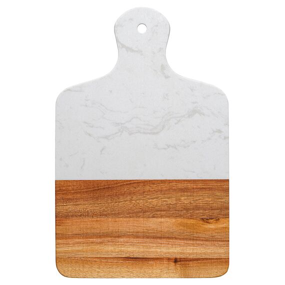 Доска сервировочная Marm, 21,5х33,5 см, белый мрамор/акация, Liberty Jones
