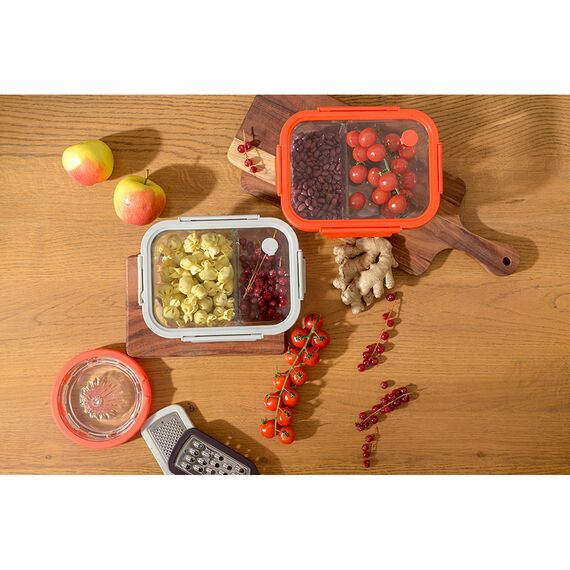 Контейнер для запекания и хранения прямоугольный с разделителями, 1 л, светло-серый, Smart Solutions, изображение 2