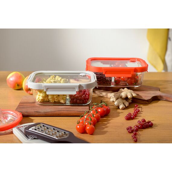 Контейнер для запекания и хранения прямоугольный с разделителями, 1 л, светло-серый, Smart Solutions, изображение 14