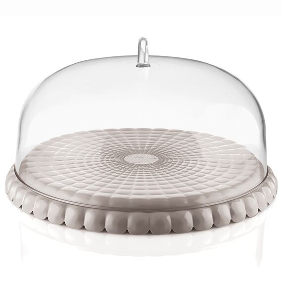 Подставка для торта с крышкой Tiffany, ?30 см, серо-бежевая, Guzzini