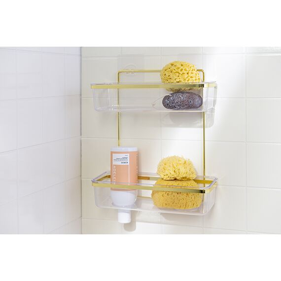 Полка для душа настенная двухъярусная Siv, золотистая, Bergenson Bjorn Bath, изображение 3