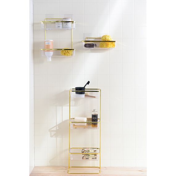 Полка для душа настенная двухъярусная Siv, золотистая, Bergenson Bjorn Bath, изображение 4