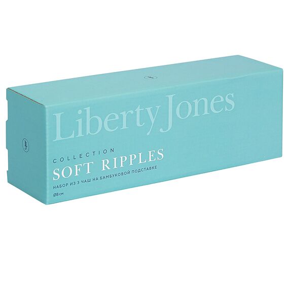 Набор из 3 чаш на бамбуковой подставке Soft Ripples, Dual Glazing, ?8 см, Liberty Jones, изображение 9