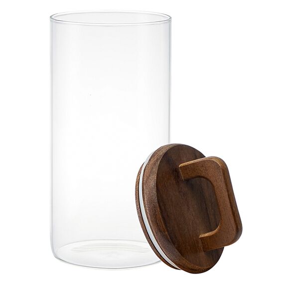 Банка для хранения стеклянная с крышкой из акации Hanle, 1,4 л, Liberty Jones, изображение 2