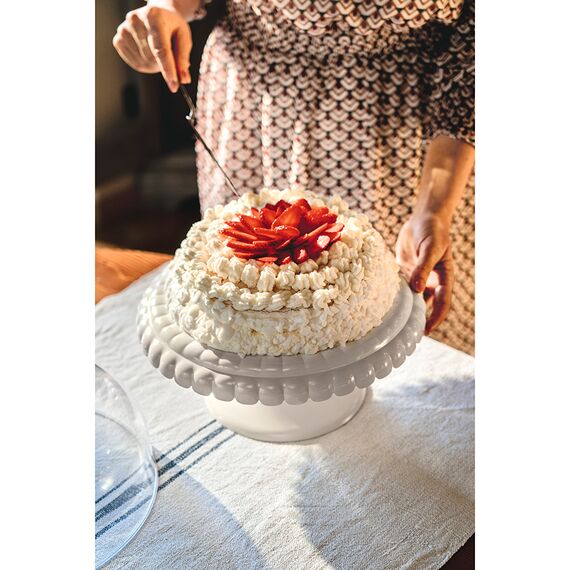 Подставка для торта на ножке с крышкой Tiffany, ?30 см, серо-бежевая, Guzzini, изображение 4