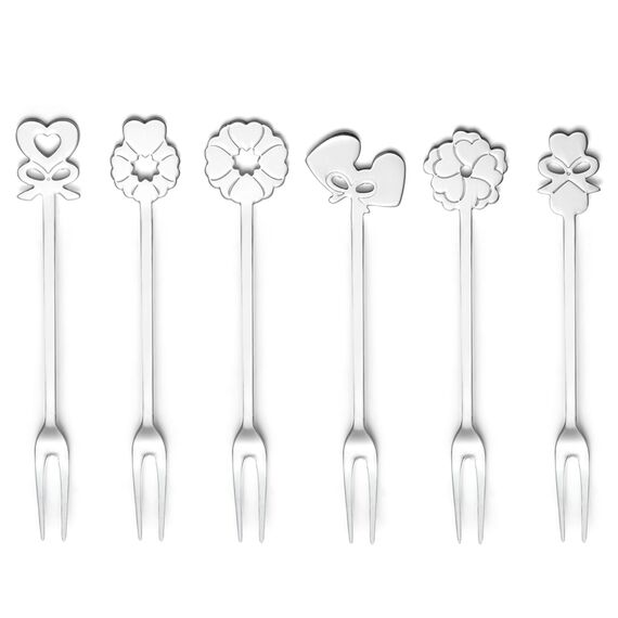 Набор из 6 вилок для закусок Cutlery Love, стальные, Guzzini