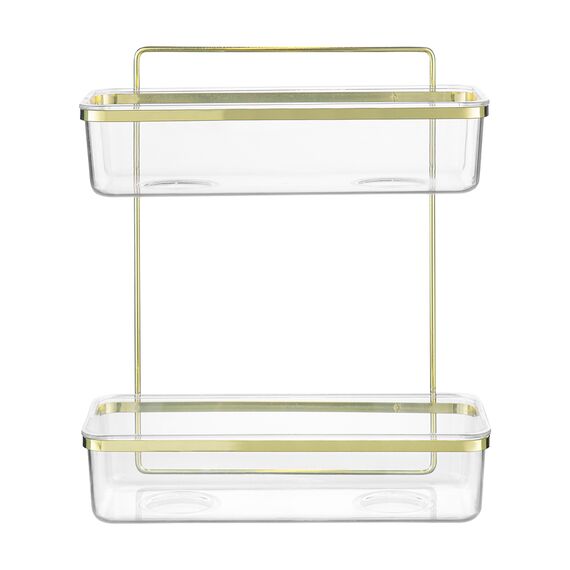 Полка для душа настенная двухъярусная Siv, золотистая, Bergenson Bjorn Bath, изображение 6