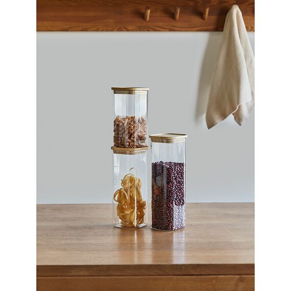 Банка для хранения квадратная Glass Bamboo, 1,9 л, Smart Solutions, изображение 6