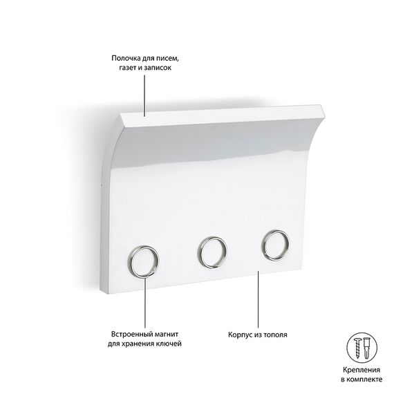 Органайзер настенный магнитный Magnetter, белый, Umbra, изображение 3