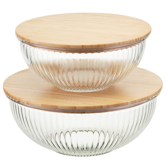Чаша стеклянная с бамбуковой крышкой Harmy, 3,5 л, Liberty Jones, изображение 6
