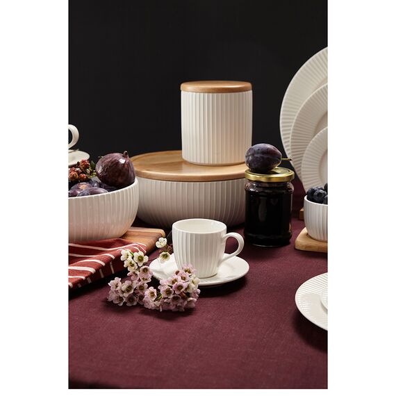 Салатник с бамбуковой крышкой Soft Ripples, Dual Glazing, ?22 см, Liberty Jones, изображение 3