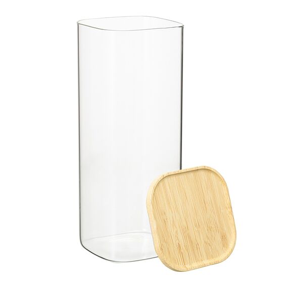 Банка для хранения квадратная Glass Bamboo, 1,9 л, Smart Solutions, изображение 8