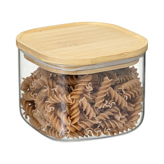 Банка для хранения квадратная Glass Bamboo,1 л, Smart Solutions, изображение 6