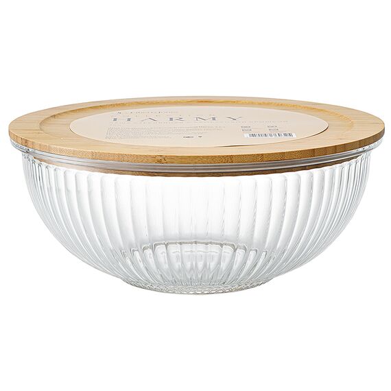Чаша стеклянная с бамбуковой крышкой Harmy, 3,5 л, Liberty Jones, изображение 2