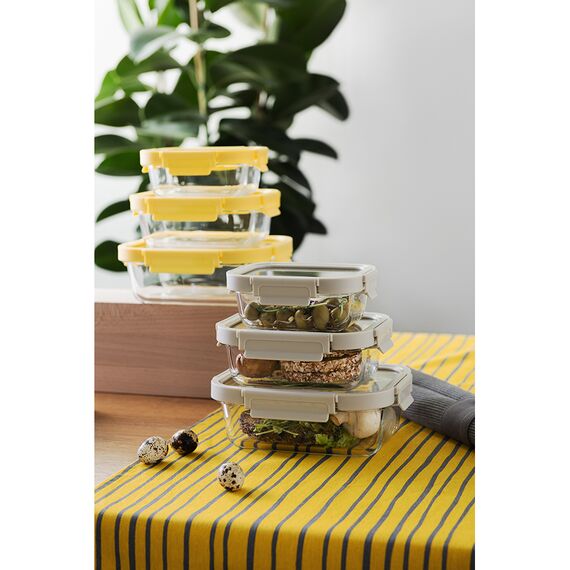 Набор контейнеров для запекания и хранения Smart Solutions, светло-бежевый, 3 шт., Smart Solutions, изображение 2