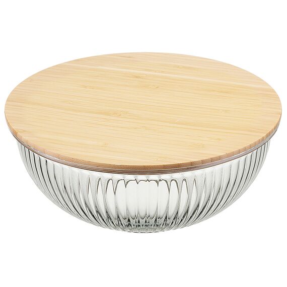 Чаша стеклянная с бамбуковой крышкой Harmy, 3,5 л, Liberty Jones