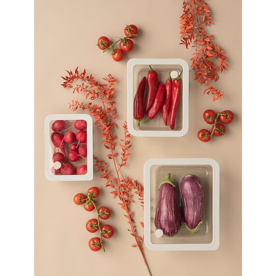 Контейнер для запекания и хранения стеклянный с вакуумным эффектом, 1,4 л, светло-серый, Smart Solutions, изображение 2