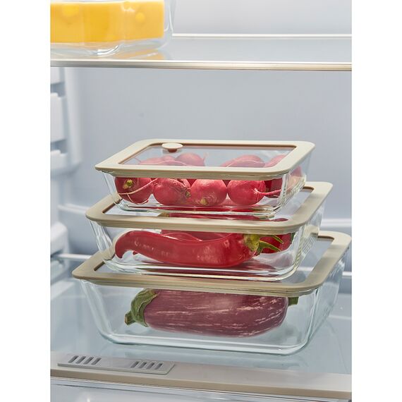 Контейнер для запекания и хранения стеклянный с вакуумным эффектом, 1,4 л, светло-серый, Smart Solutions, изображение 5