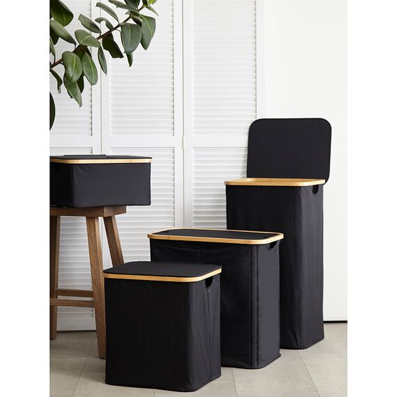 Корзина для белья Neat Tall, 41х35х74 см, черная, Smart Solutions, изображение 2