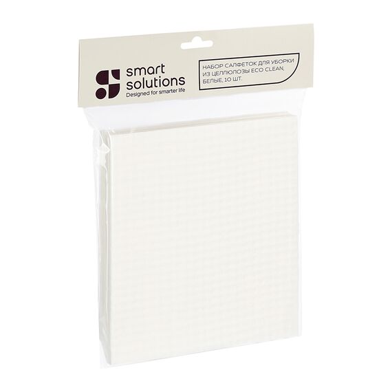 Набор салфеток для уборки из целлюлозы Eco Clean, белые, 10 шт., Smart Solutions, изображение 9