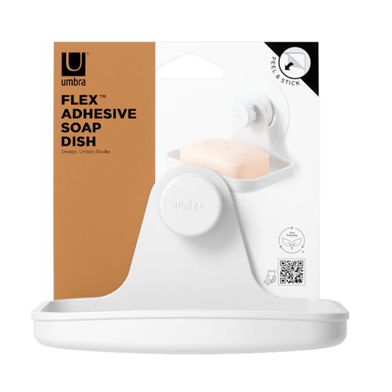 Мыльница для душа настенная Flex Adhesive, белая, UMBRA, изображение 9