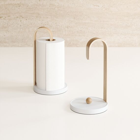 Держатель для бумажных полотенец Bellwood, белый/натуральное дерево, UMBRA, изображение 4