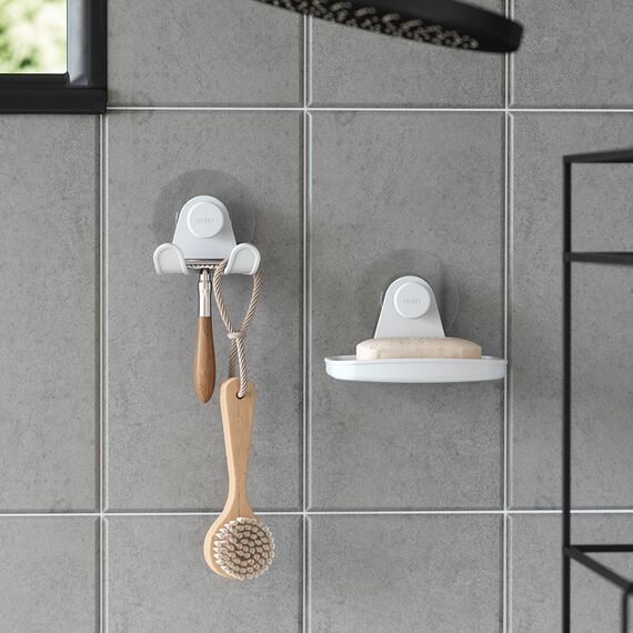 Мыльница для душа настенная Flex Adhesive, белая, UMBRA, изображение 4