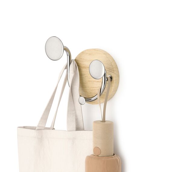 Вешалка настенная Melody, 2 крючка, натуральное дерево/никель, UMBRA, изображение 6