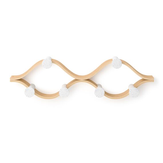 Вешалка настенная Montage, 6 крючков, натуральное дерево/белая, UMBRA, изображение 6