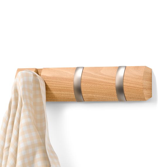 Вешалка настенная Flip, 3 крючка, натуральное дерево, UMBRA, изображение 5