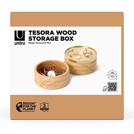 Шкатулка для украшений Tesora, натуральное дерево/латунь, UMBRA, изображение 13